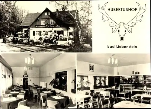 Ak Bad Liebenstein im Wartburgkreis, HO Gaststätte Hubertushof, Inneres