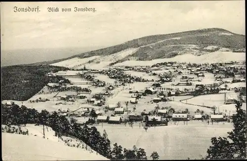 Ak Jonsdorf in Sachsen, Blick vom Jonsberg, Winterlandschaft, Schnee