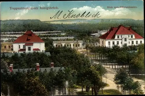 Ak Königsbrück in der Oberlausitz, Truppenübungsplatz, Blick vom Offiziers-Kasino
