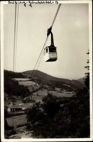 Ak Freiburg im Breisgau, Schauinsland, Schwebebahn, Panorama