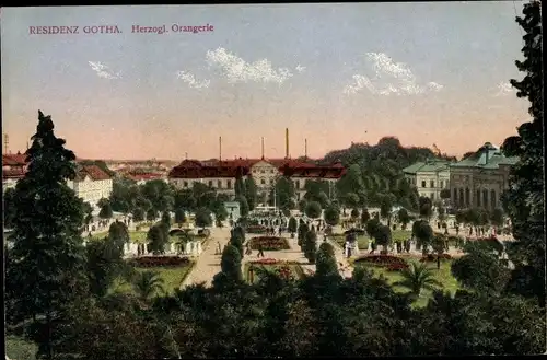 Ak Gotha Thüringer Wald, Herzogl. Orangerie mit Gartenanlage