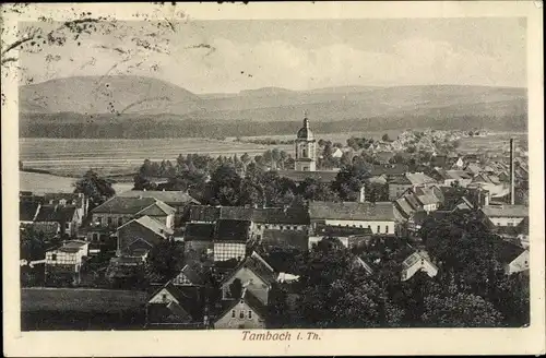 Ak Tambach Dietharz in Thüringen, Ortsansicht, Teilansicht, Kirche