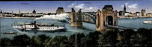 Klapp Ak Düsseldorf am Rhein, Brücke, Salondampfer