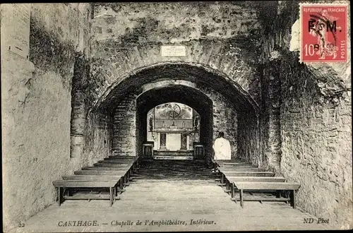 Ak Carthage Karthago Tunesien, Chapelle de l'Amphitheatre, Interieur