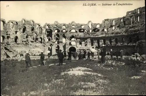 Ak El-Djem Tunesien, Interieur de l'Amphitheatre