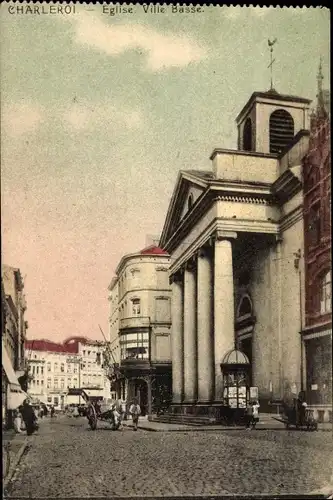 Ak Charleroi Wallonien Hennegau, Eglise Ville Basse