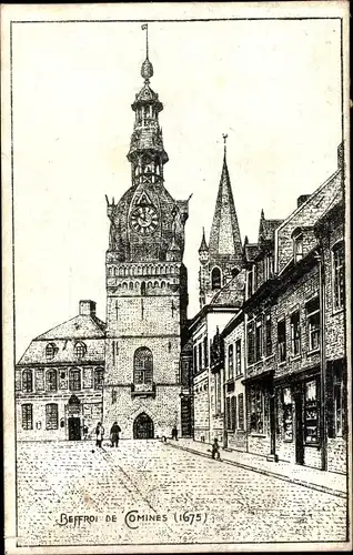 Ak Comines Warneton Wallonien Hennegau, Beffroi 1675