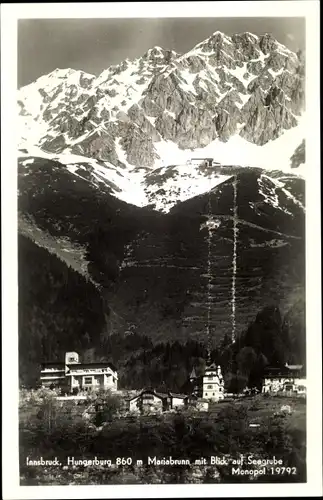 Ak Innsbruck in Tirol, Hungerburg, Mariabrunn mit Blick auf Seegrube