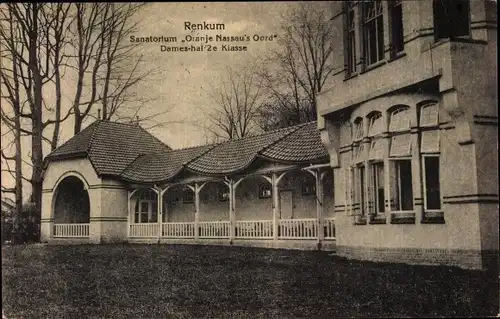 Ak Renkum Gelderland, Sanatorium Oranje Nassau's Oord, Dames-hal 2e Klasse