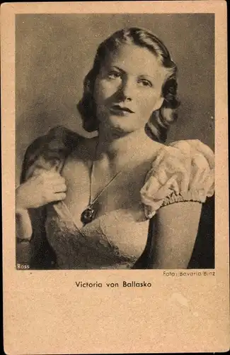 Ak Schauspielerin Victoria von Ballasko, Ross Verlag, Bavaria Binz