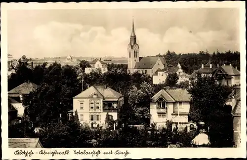 Ak Dresden Nord Klotzsche, Königswald, Totalansicht vom Ort, Kirche