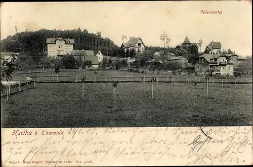 Ak Hartha Hintergersdorf Tharandt im Erzgebirge, Villenviertel