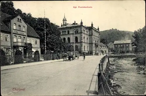 Ak Tharandt im Erzgebirge, Straßenpartie mit kgl. Forstakademie