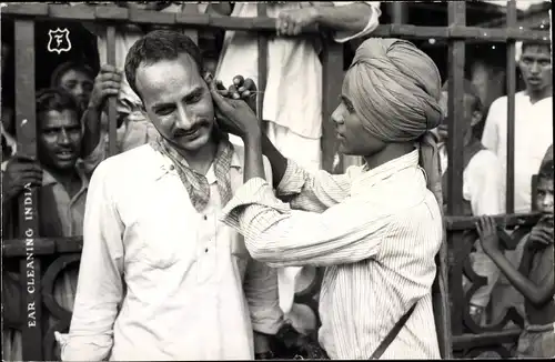 Foto Ak Indien, Ear Cleaning, Barbier, Inder