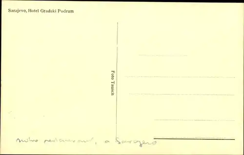 Ak Sarajevo Bosnien Herzegowina, Hotel Gradski Podrum