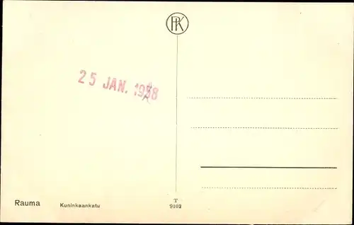 Ak Rauma Finnland, Kuninkaankatu, Straßenpartie im Ort