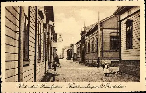 Ak Kristinestad Kristiinankaupunki Finnland, Strandgatan, Straßenpartie