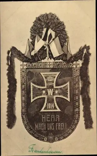 Ak Bad Frankenhausen am Kyffhäuser Thüringen, Ehrenschild Eisernes Kreuz, Kriegswahrzeichen