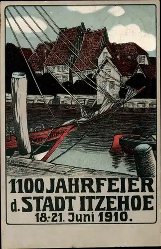 Künstler Ak Kaufmann, A., Itzehoe in Holstein, 1100 Jahrfeier der Stadt 1910