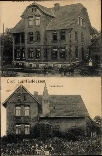 Ak Haddessen Hessisch Oldendorf an der Weser, Schulhaus, Gasthaus