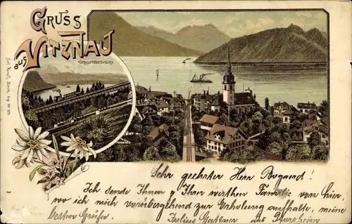 Litho Vitznau Kanton Luzern, Panorama, Schnurtobelbrücke