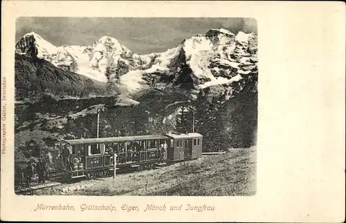 Ak Kanton Bern, Eiger, Mönch, Jungfrau, Mürrenbahn, Grütschalp