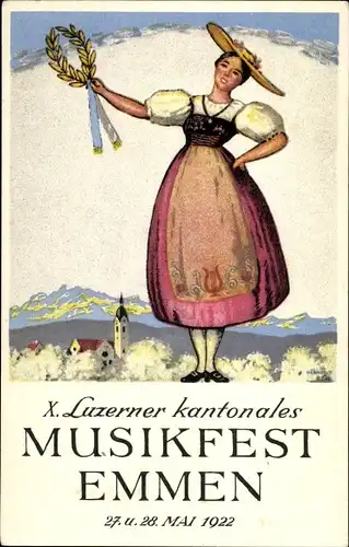 Ak Emmen Kanton Luzern, X. Luzerner Kantonales Musikfest 1922