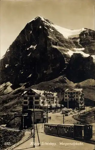 Ak Kleine Scheidegg Kanton Bern Schweiz, Wengernalpbahn, Hotel, Alpenpanorama