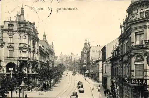 Ak Plauen im Vogtland, Bahnhofstraße, Bank