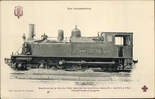 Ak Französische Eisenbahn, Est, Dampflok No. B.687, Serie 8