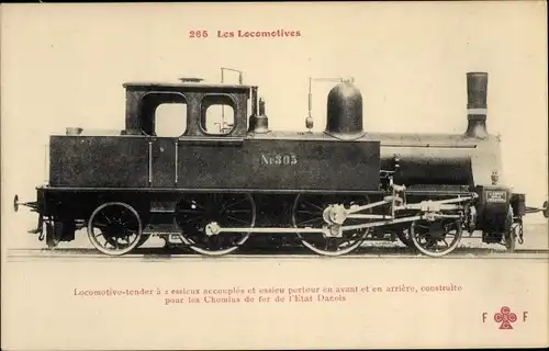 Ak Französische Eisenbahn, Dampflok No. 305