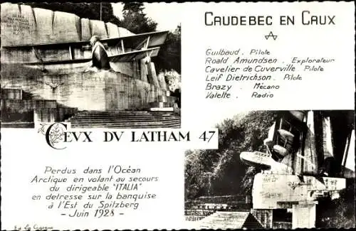 Ak Caudebec en Caux Seine Maritime, Ceux du Latham 47, Monument Latham