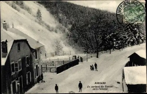 Ak Bussang Vosges, En sortant du Tunnel vers L'Alsace