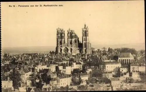 Ak Laon Aisne, Panorama von der St. Martinskirche aus