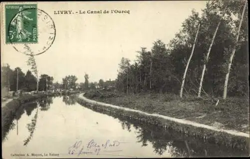 Ak Livry Gargan Seine Saint Denis, Le Canal de l'Ourcq