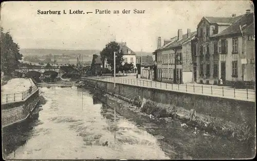 Ak Sarrebourg Saarburg Lothringen Moselle, Partie an der Saar