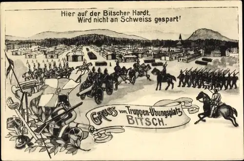 Ak Bitche Bitsch Lothringen Moselle, Truppenübungsplatz, Bitscher Hardt