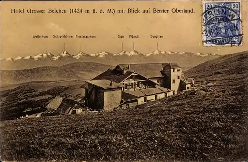 Ak Soultz Sulz Elsass Haut Rhin, Grand Ballon, Großer Belchen, Blick auf Berner Oberland