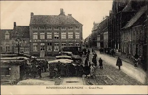 Ak Rousbrugge Haringhe Roesbrugge Haringe Flandern, Grande Place