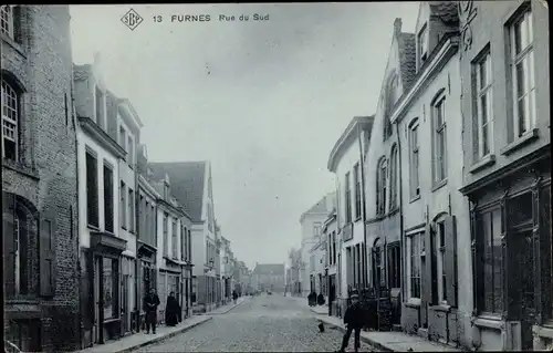 Ak Furnes Veurne Westflandern, Rue du Sud