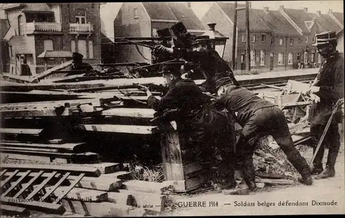 Ak Diksmuide Dixmude Westflandern, Soldats belges defendant Dixmude