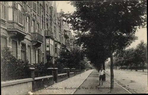 Ak Kortrijk Courtrai Westflandern, Boulevard Van de Peereboom