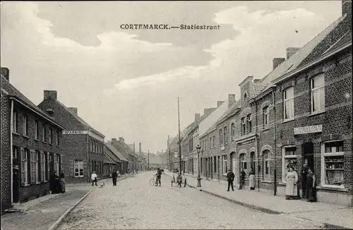 Ak Cortemarck Kortemark Westflandern, Statiestraat, Bahnhofstraße