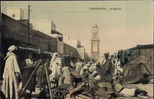 Ak Casablanca Marokko, Marktleben