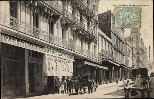 Ak Oran Algerien, Boulevard Seguin, Geschäfte