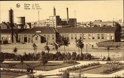 Ak Ypres Ypern Flandern, La Gare