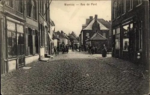 Ak Wervik Wervicq Westflandern, Rue du Pont