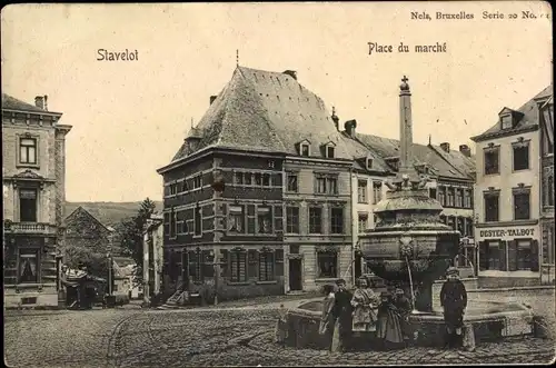 Ak Stavelot Wallonien Lüttich, Place du marché, Kinder