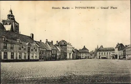 Ak Poperinghe Westflandern Belgien, Groote Markt