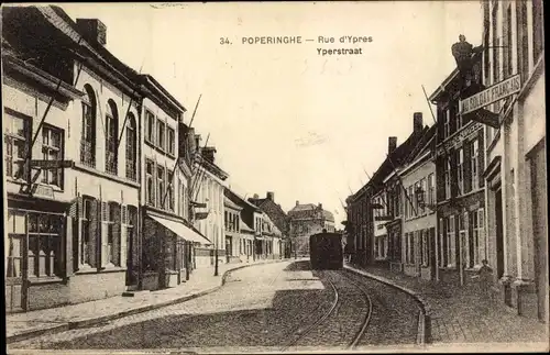 Ak Poperinge Westflandern, Rue d'Ypres, Yperstraat